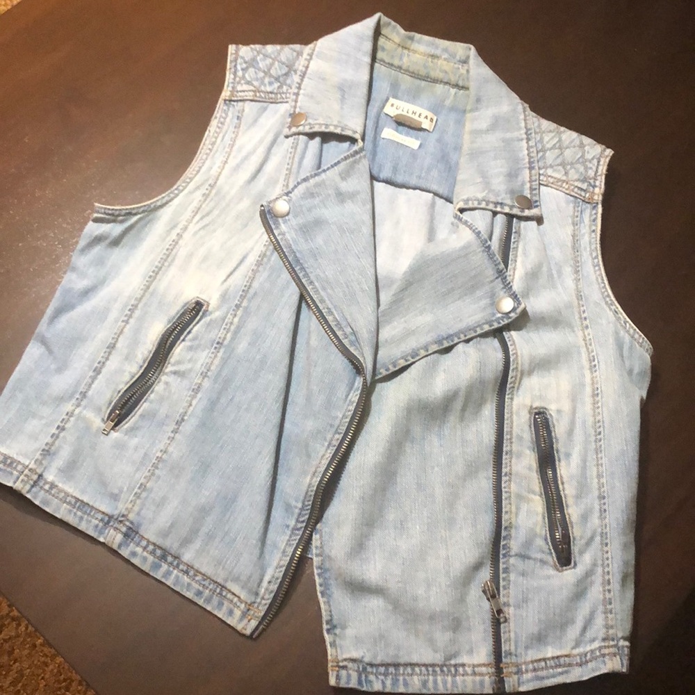 Denim Moto Vest